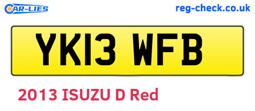 YK13WFB are the vehicle registration plates.