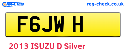 F6JWH are the vehicle registration plates.