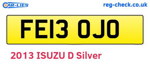 FE13OJO are the vehicle registration plates.