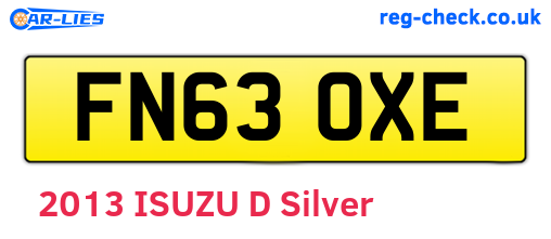 FN63OXE are the vehicle registration plates.
