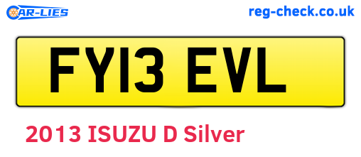 FY13EVL are the vehicle registration plates.