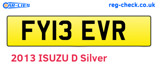 FY13EVR are the vehicle registration plates.