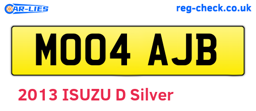 MO04AJB are the vehicle registration plates.