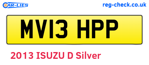 MV13HPP are the vehicle registration plates.