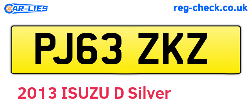 PJ63ZKZ are the vehicle registration plates.