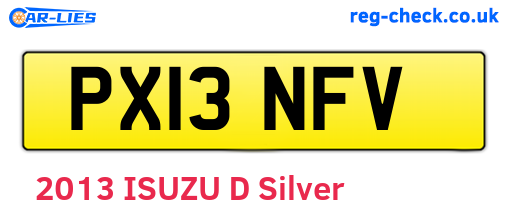 PX13NFV are the vehicle registration plates.