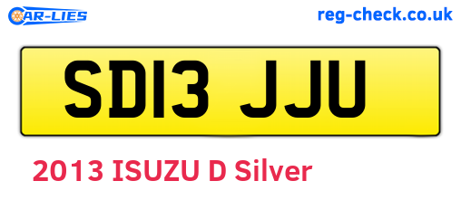 SD13JJU are the vehicle registration plates.