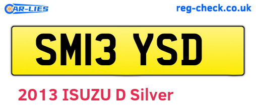SM13YSD are the vehicle registration plates.