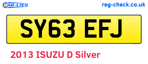 SY63EFJ are the vehicle registration plates.