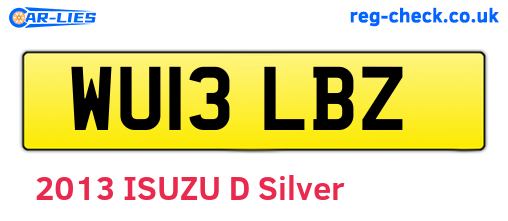 WU13LBZ are the vehicle registration plates.