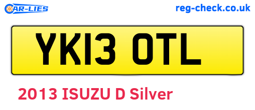 YK13OTL are the vehicle registration plates.