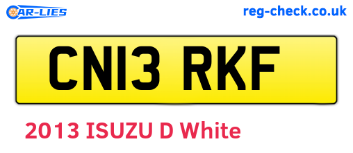 CN13RKF are the vehicle registration plates.