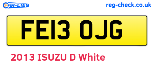 FE13OJG are the vehicle registration plates.