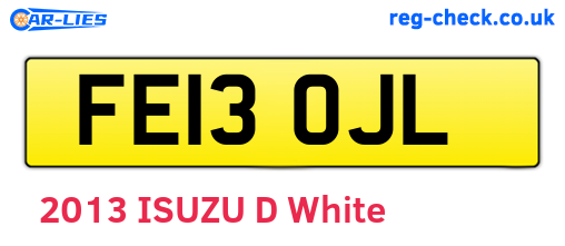 FE13OJL are the vehicle registration plates.