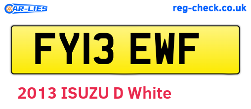 FY13EWF are the vehicle registration plates.