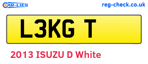 L3KGT are the vehicle registration plates.