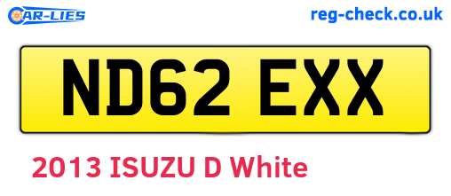 ND62EXX are the vehicle registration plates.