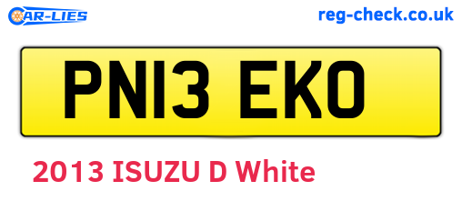 PN13EKO are the vehicle registration plates.