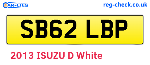 SB62LBP are the vehicle registration plates.