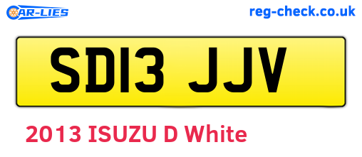 SD13JJV are the vehicle registration plates.