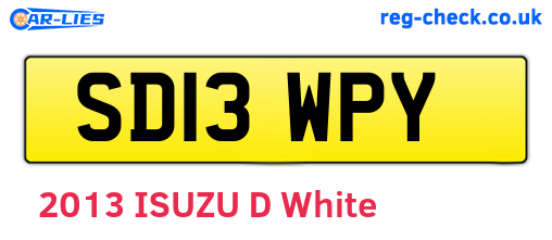 SD13WPY are the vehicle registration plates.