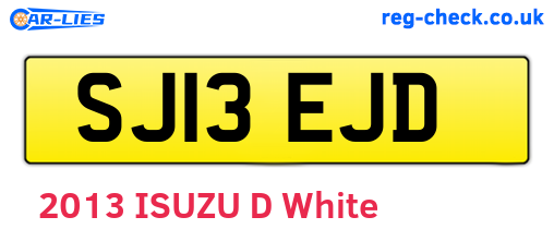 SJ13EJD are the vehicle registration plates.