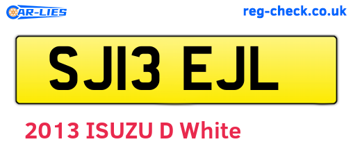 SJ13EJL are the vehicle registration plates.