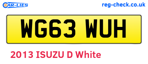 WG63WUH are the vehicle registration plates.