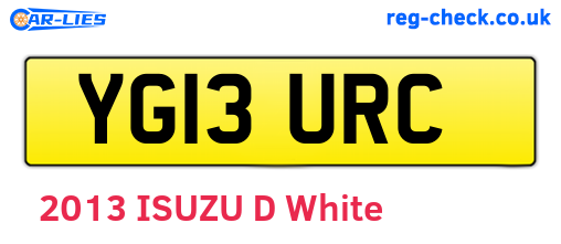 YG13URC are the vehicle registration plates.