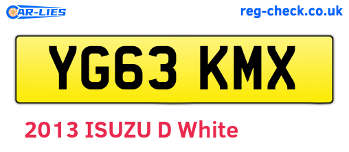 YG63KMX are the vehicle registration plates.