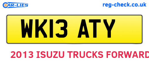 WK13ATY are the vehicle registration plates.