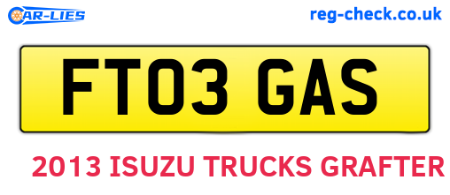 FT03GAS are the vehicle registration plates.