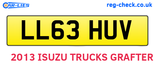 LL63HUV are the vehicle registration plates.
