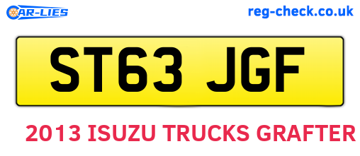 ST63JGF are the vehicle registration plates.