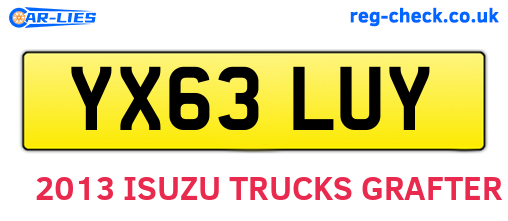 YX63LUY are the vehicle registration plates.