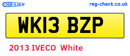 WK13BZP are the vehicle registration plates.