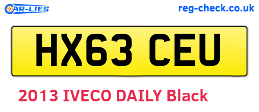 HX63CEU are the vehicle registration plates.
