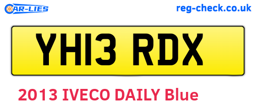 YH13RDX are the vehicle registration plates.