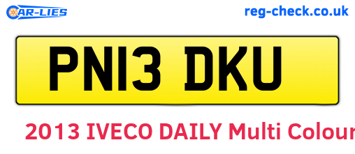 PN13DKU are the vehicle registration plates.