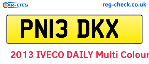 PN13DKX are the vehicle registration plates.