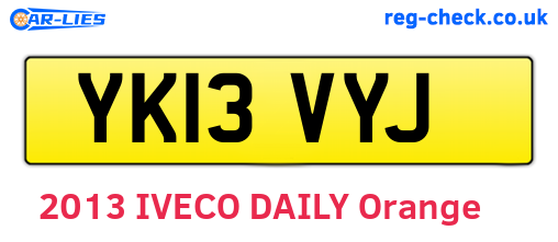YK13VYJ are the vehicle registration plates.