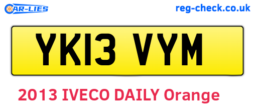 YK13VYM are the vehicle registration plates.