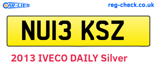 NU13KSZ are the vehicle registration plates.