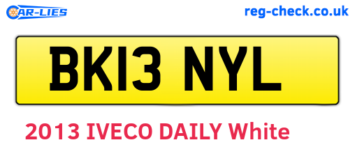 BK13NYL are the vehicle registration plates.