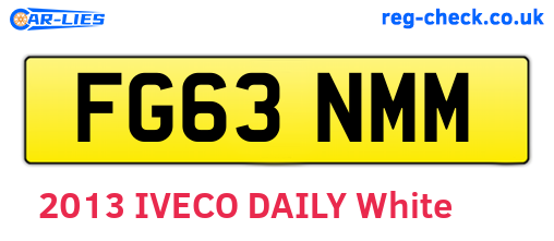FG63NMM are the vehicle registration plates.
