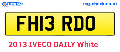 FH13RDO are the vehicle registration plates.