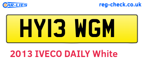 HY13WGM are the vehicle registration plates.