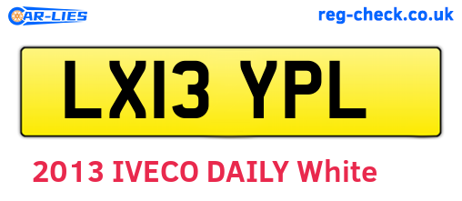LX13YPL are the vehicle registration plates.