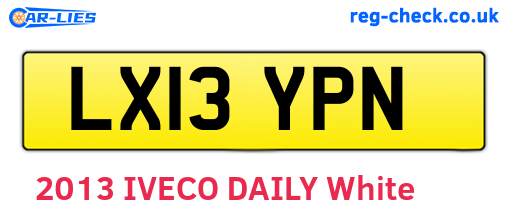 LX13YPN are the vehicle registration plates.