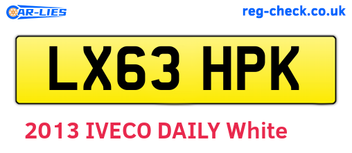 LX63HPK are the vehicle registration plates.